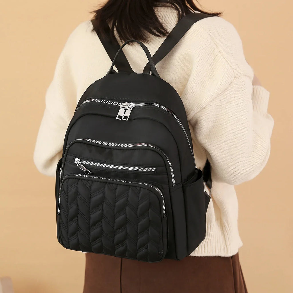 Vento Marea Women Backpack 2025 Travel Casual Waterproof Women's Shoulder Bags Female Large Capacity Oxford Rucksack Black Purse