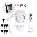 LED Facial Mask 7 Colors Balance Skin Tone Minimize Pores Brighten Skin Anti-Acne Face Neck Mask Reduce Neck Wrinkles LED Mask