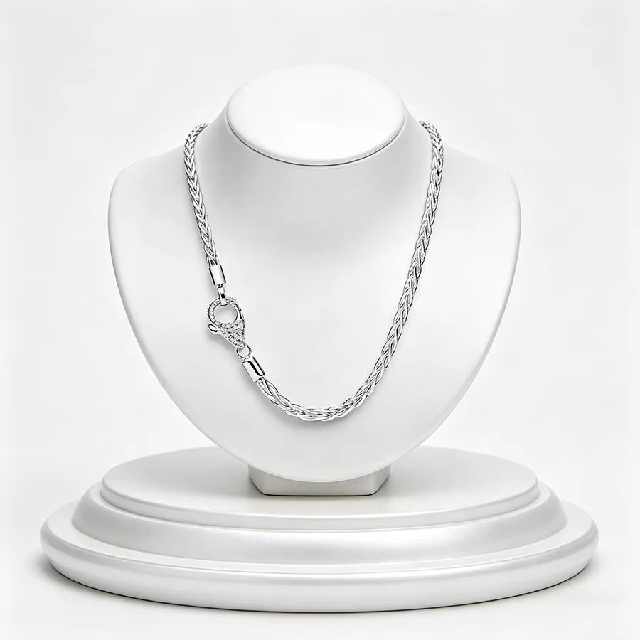 S925 silver clover thread lock bow necklace suitable for women's daily wear DIY exquisite jewelry gifts