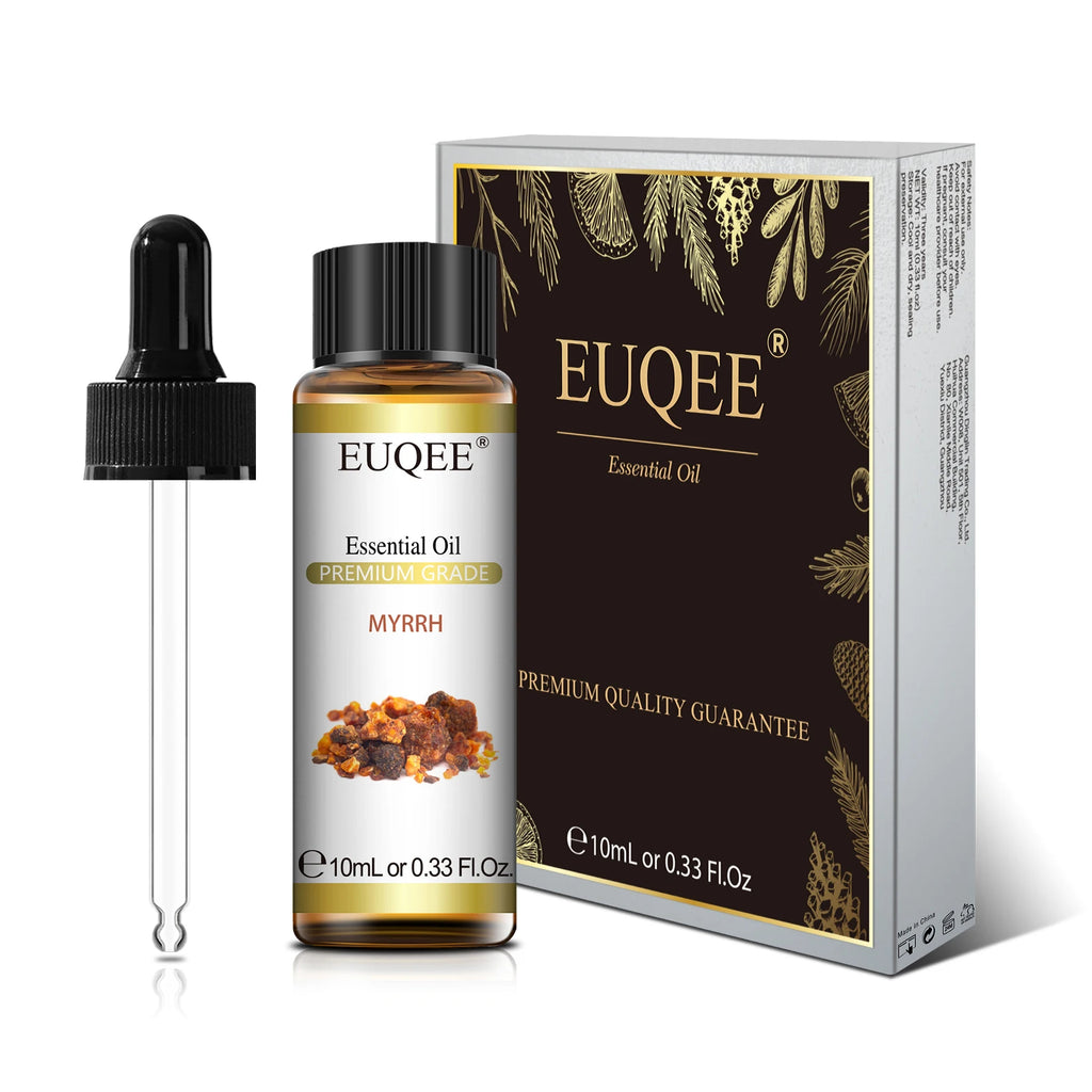 EUQEE 10ml Oregano Vetiver Essential Oil For Humidifier Candle Making Myrrh Ginger Helichrysum Lemon  Rose Eucalyptus Aroma Oils
