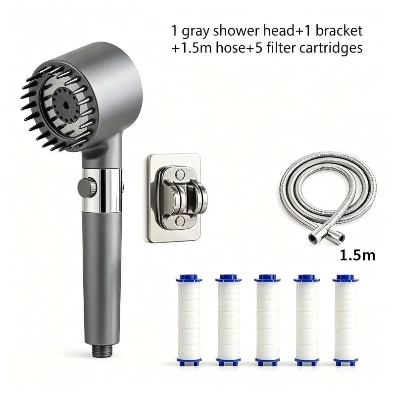 New Ion Drop Shower Head, Portable Filter Shower, Turbo Pressure, Multi Spray Modes, On/Off Switch & Built-in Filter