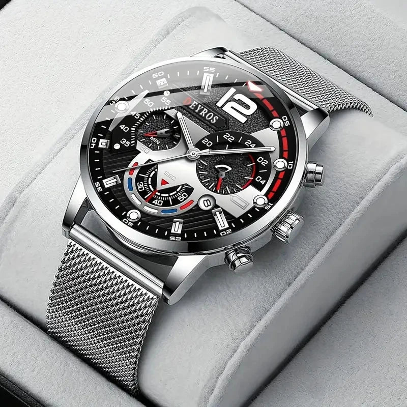 Fashion Mens Business Watches Luxury Quartz Wrist Watch Luminous Clock Men Casual Calendar Watch