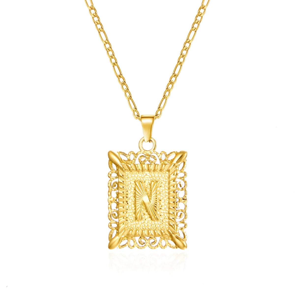 Stainless Steel Initial Letter Necklace For Women Men 2025 New Stylish Square Pendant Necklace Birthday Party Jewelry Gifts