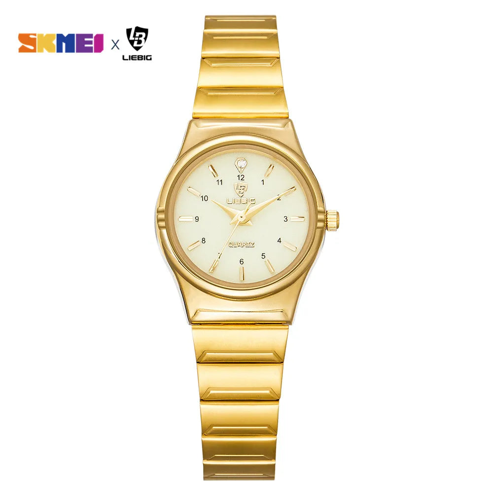 LIEBIG Women Quartz Watches Luxury Golden Stainless Steel Bracelet Waterproof Ladies Gold Wristwatch Girl Clock Relogio Mujer