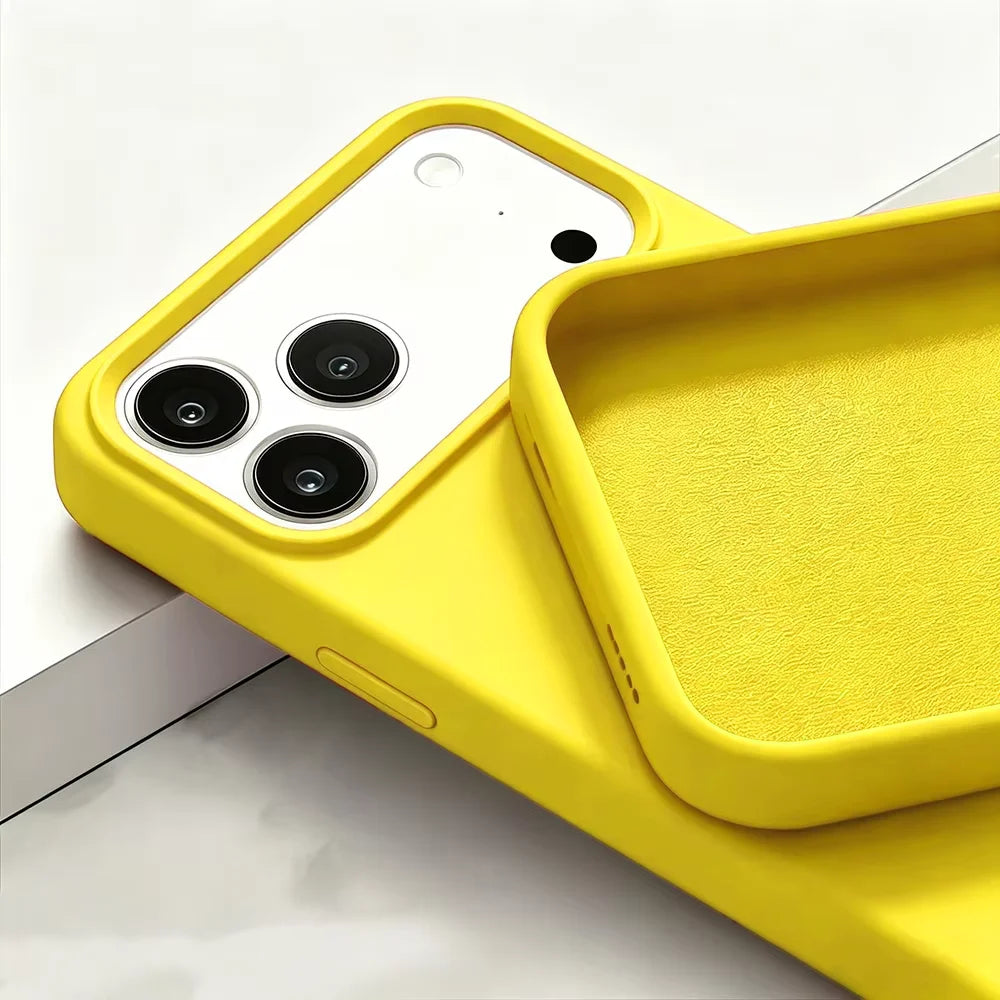 Phone Case - Original Liquid Silicone Soft Phone Case for iPhone 18 17 16 15 14 13 Pro Max Candy Color Shockproof Cover Funda
