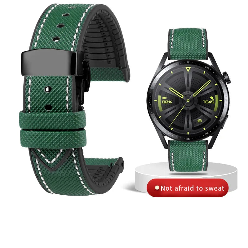 For Longines Seiko water ghost Hamilton series nylon rubber Bottom watch strap 20mm 22mm 23 Strap Men soft Waterproof Wrist Band