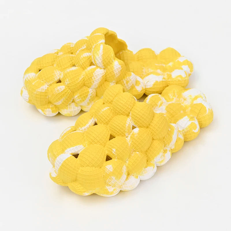 Unisex Summer Slides For Women Outdoor Close Toe Slippers Bubble Massage Litchi Sandals Brand Fashion Designer Sandals Men Clogs