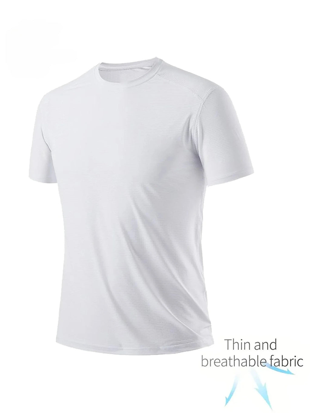 Round Neck T-Shirt 4-Pack White Ultra-Light Men's Quick Drying Breathable Sweat-Absorbent Shirt Suitable for Fitness Gym and Run