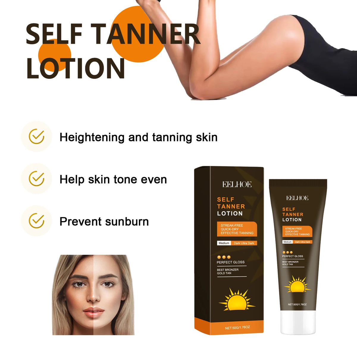Self Tanning Drops Enhance Skin Melanin Liquid Bronzer Natural Fast Tanning Moisturizing Outdoor Beach Wheat Color Healthy Skin