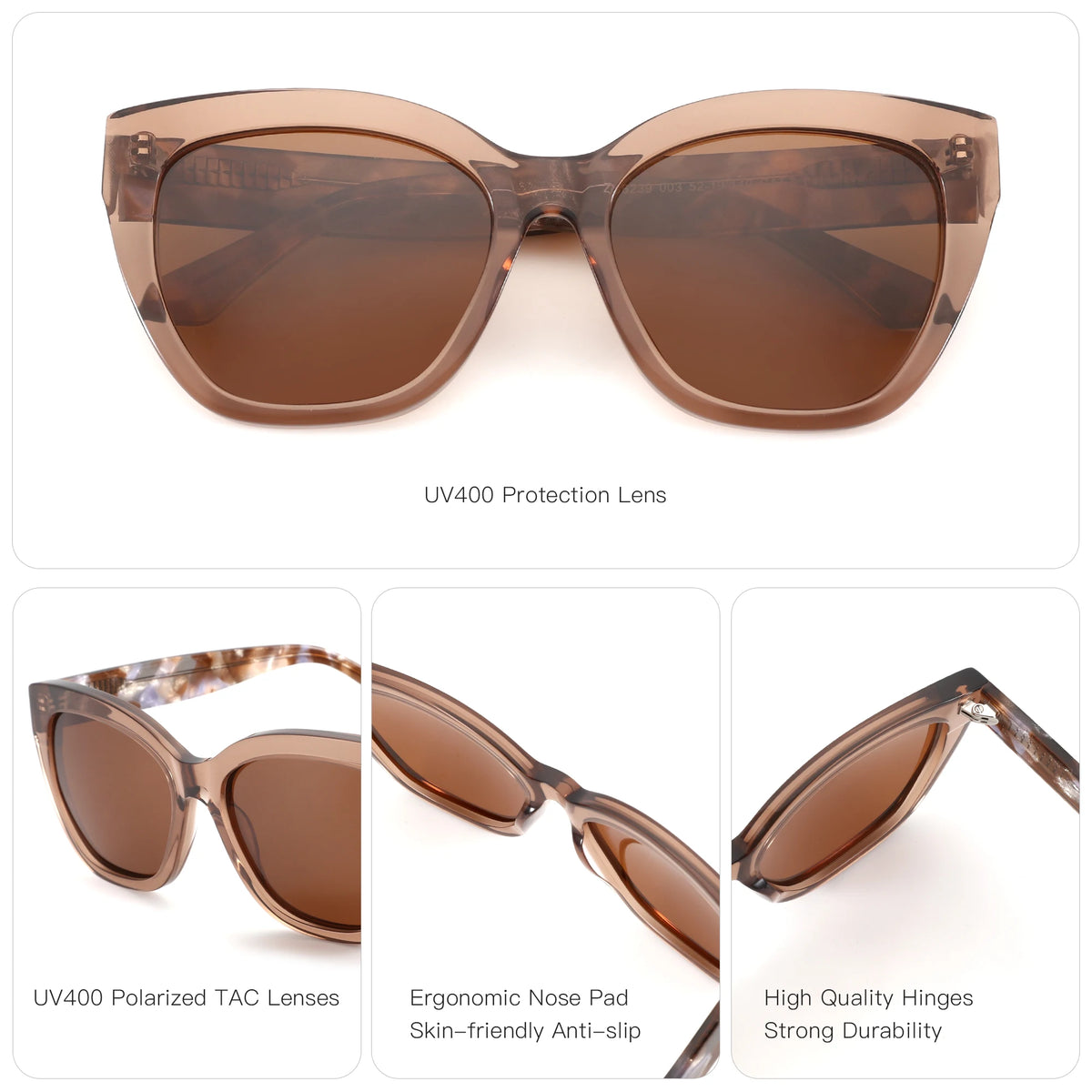 ZENOTTIC 2026 Butterfly Polarized Sunglasses Women's Thick Frame Shade UV400 Protective Acetate Sun Glasses  Fashion Shopping