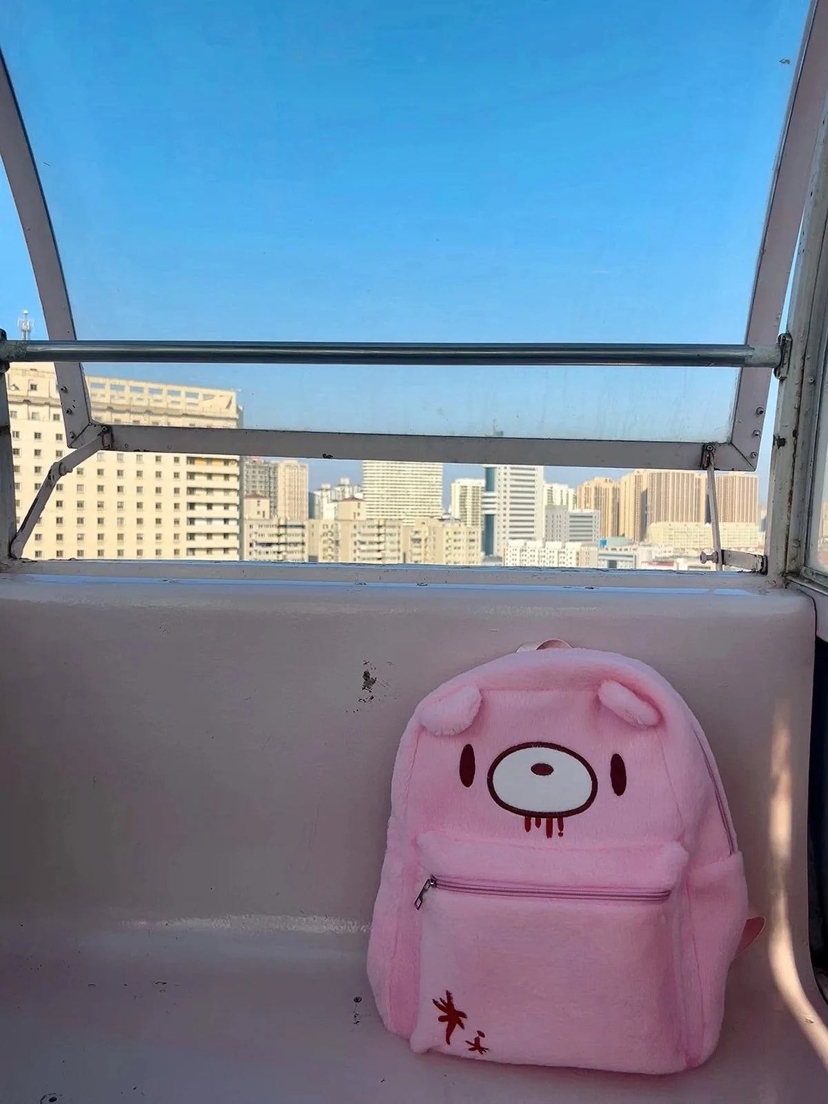 Y2K Pink Plush Bear Backpack Kawaii Creepy Cute Doll Bag Goth Punk Stuffed Animal Rucksack Women Girls Harajuku Streetwear Gift