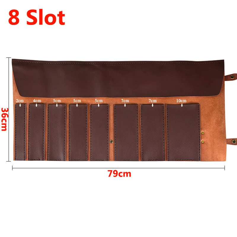 8 9 11 Slot Portable Kitchen Knife Roll Bag Foldable Camping Picnic Carry Case Chef Cooking Knife Storage Pocket Organizer Tools