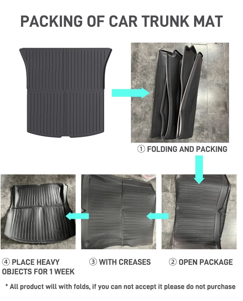 For Tesla Model 3/ Y TPE Trunk Mat Juniper Highland 2020 2021 2022 2023 2024 2025 Custom Cargo Mat Liner Seat Back Protector