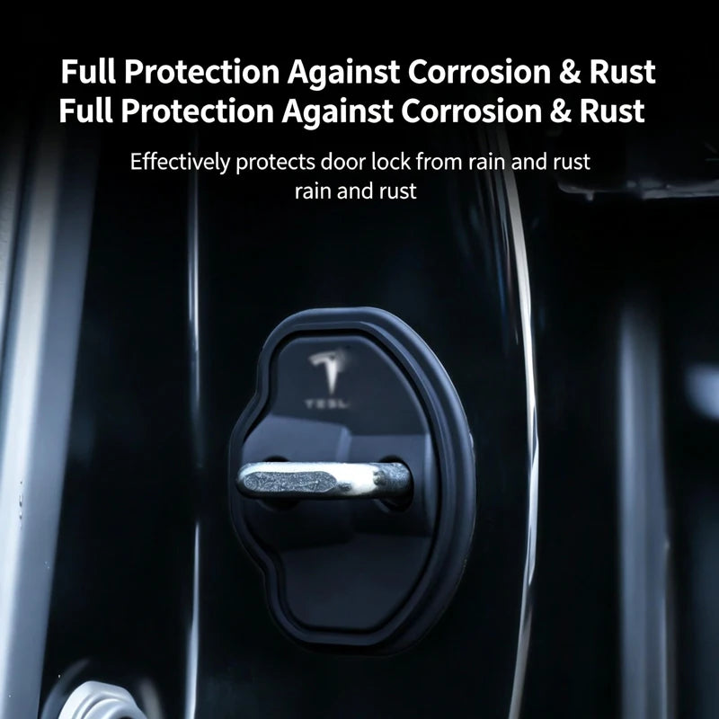 4Pcs Silicone Door Lock Cover Protective Sticker, Shock Absorber Anti-Scratch Guard for High-End Electric Car Models
