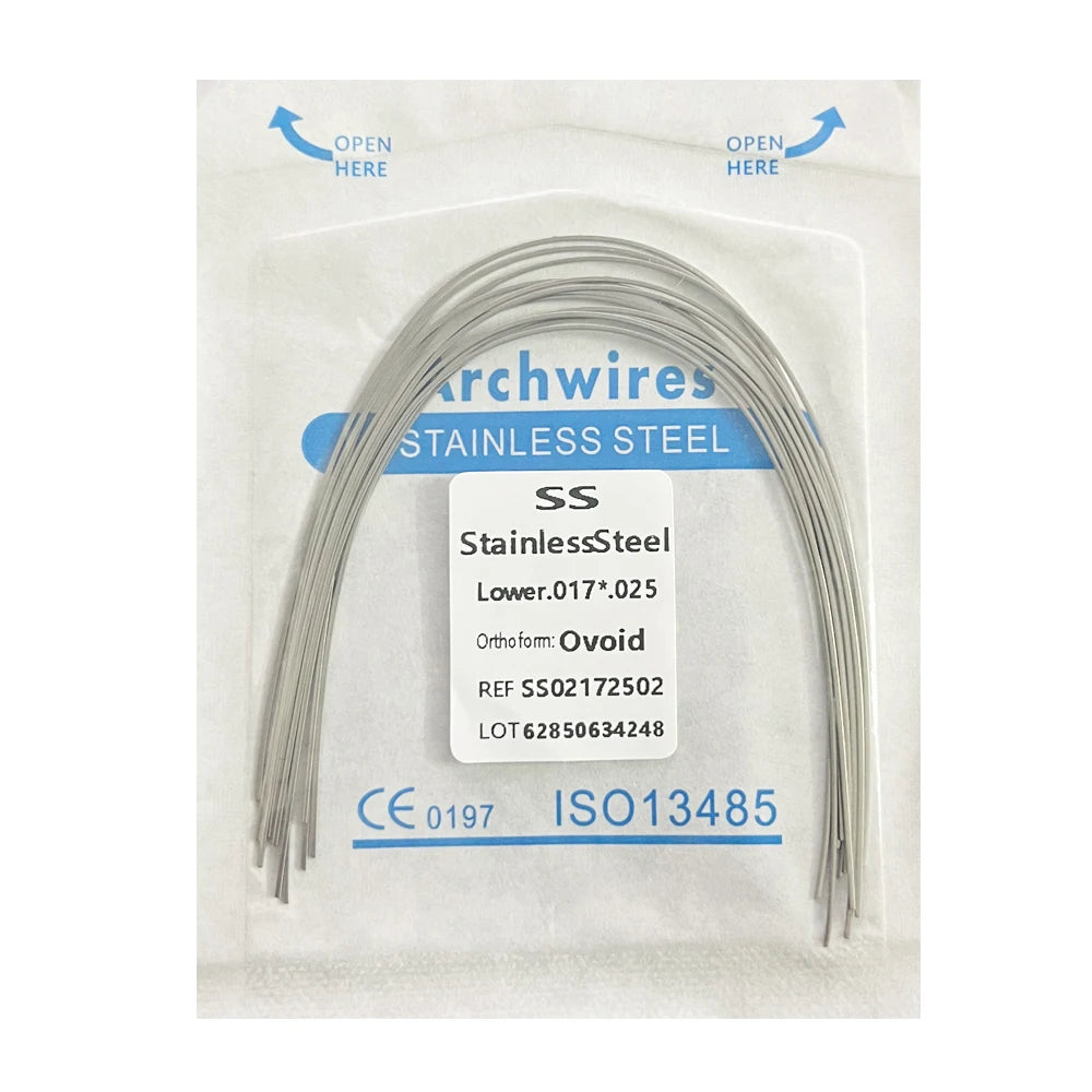 10pcs/pack Dental Orthodontic Stainless Steel Round/Rectangular Wire Ovoid Form Dentist Material Dental Arch Wire