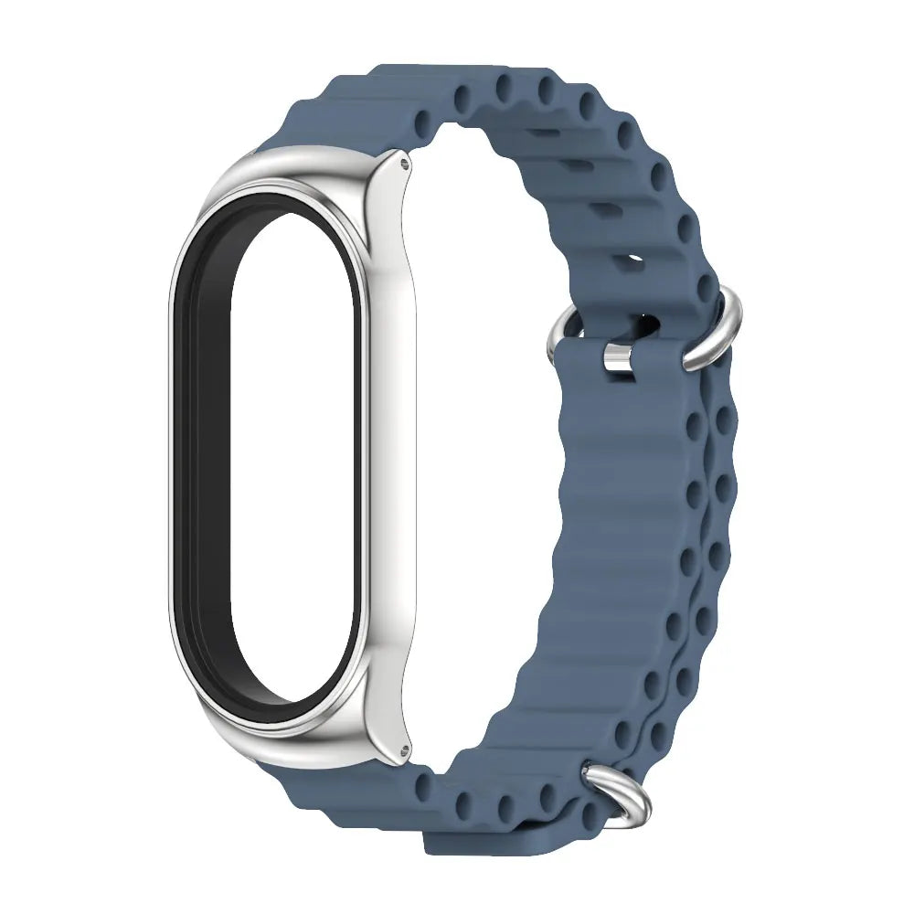 For Mi Band 10 9 8 7 6 5 Strap Silicone Wristband for Mi Band 9 Leather Strap For Mi band 8 Bracelet MiBand Metal Wristbands