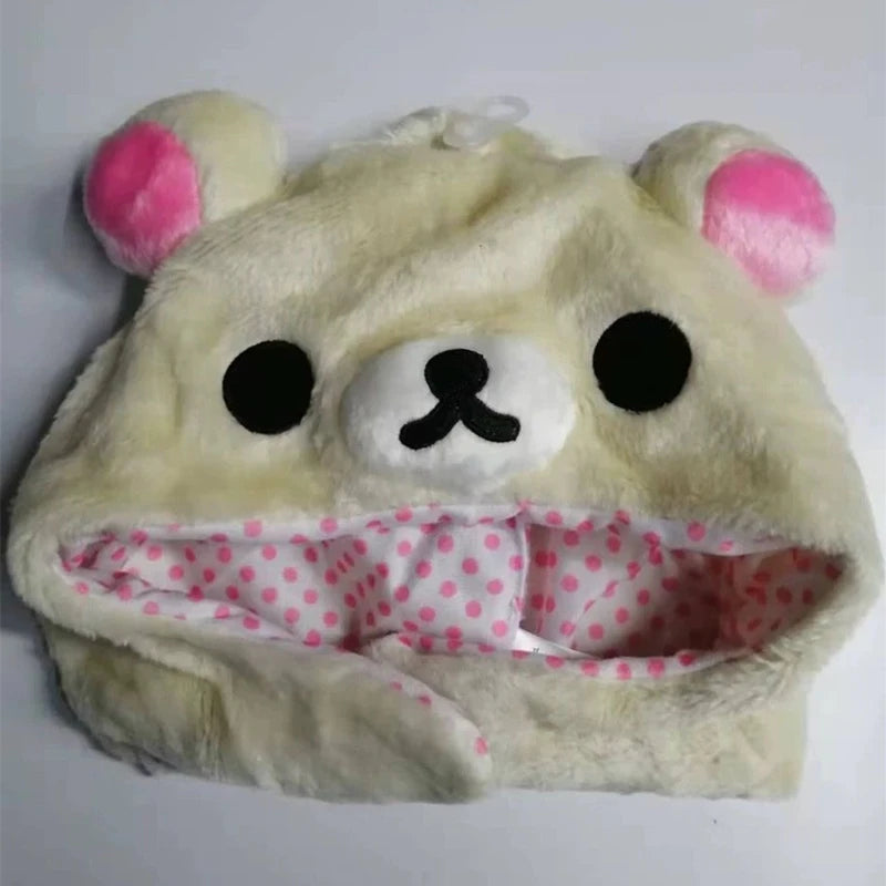Rilakkuma Korilakkuma Bear Plush Ushanka Hat Kawaii Cute Winter Hat For Women Girls Boys Kids Cartoon Anime Cap Gorras