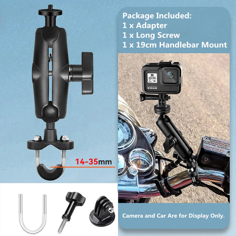 For GoPro 13 12 11 10 Motorcycle Bicycle Holder Handlebar Mount Bracket For Insta 360 X5 X4 DJI OSMO 360 Action 6 5 4 Accessory