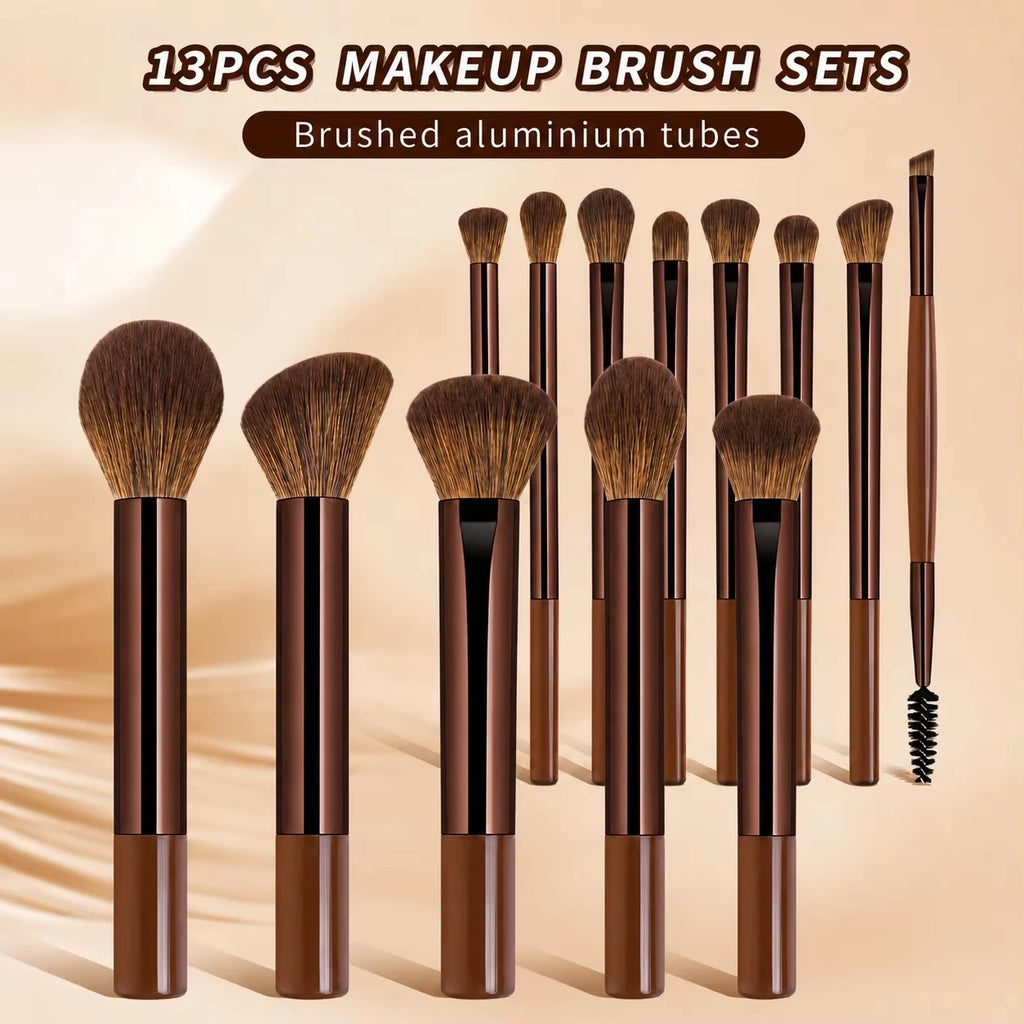 Brush Set, Includes 14pcs Makeup Brushes + 1pc Makeup Bag + 2pcs Makeup Sponges, Containing Foundation Brush, Blush Brush