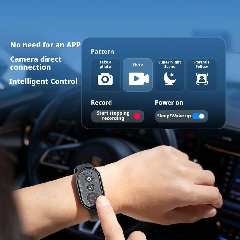 Action Cameras Bluetooth Wristband Remote Control For DJI Action 6/5/4/3/Insta360,Photography Shutter Release Button Controller