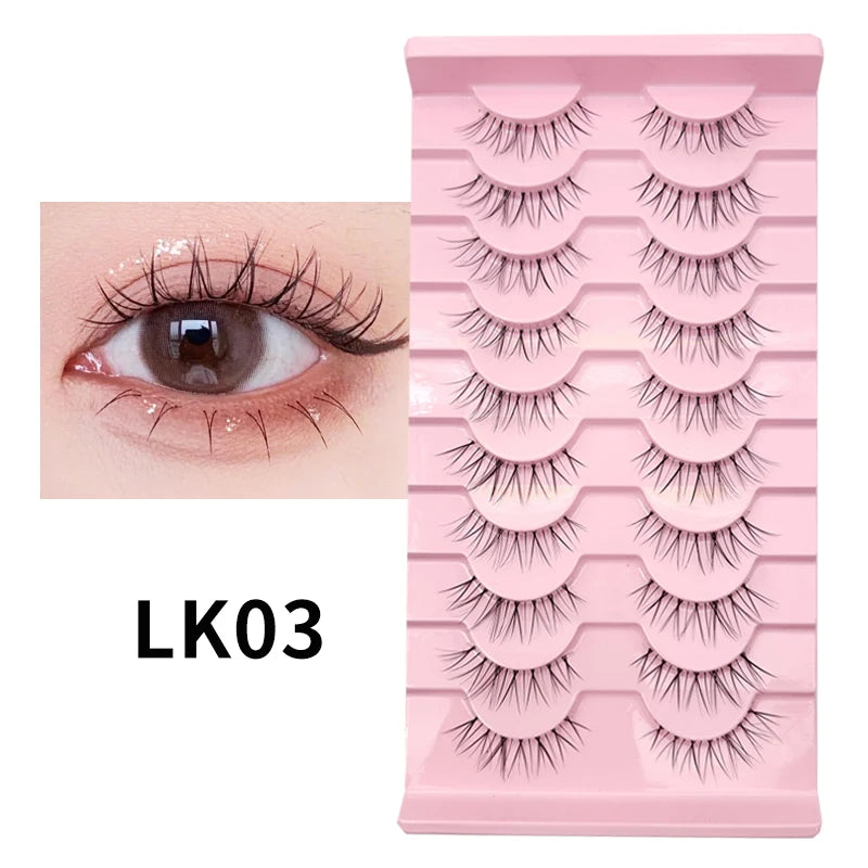 10 Pairs Natural Lashes Manga Full Strip Lashes Makeup Bulk Wholesale Dropshipping Eyelash Extension Lashes Anime False Eyelash