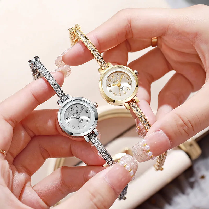 Ladies watch, niche round disc women's high-end appearance fashion quartz watch