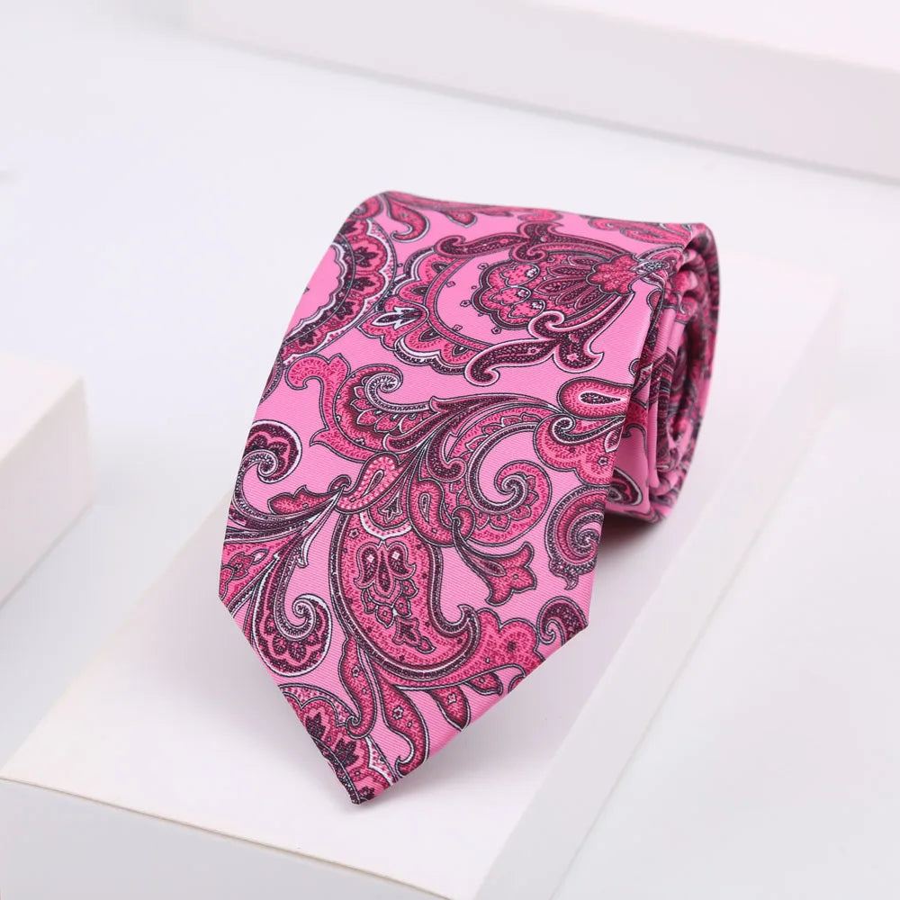 Men's Super Soft Silk Touch Ties Floral Paisley 8cm Necktie For Men Wedding Business Gravata Novelty Printing Neck Ties