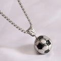 HNSP 316L Stainless Steel Football Ball Pendant Soccer Necklace For Men Jewelry Fans Gift