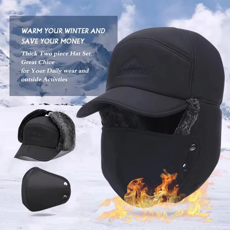 2024 Winter Warm Thickened Artificial Fur Baseball Hat Men's and Women's Skiing Soft Extreme Cold Hat Fishing Hat Outdoor