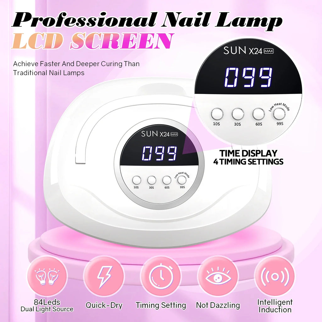 84 LEDS Nail Dryer LED Nail Lamp UV Lamp for Curing All Gel Nail Polish Motion Sensing Manicure Pedicure Salon Tool Big Space