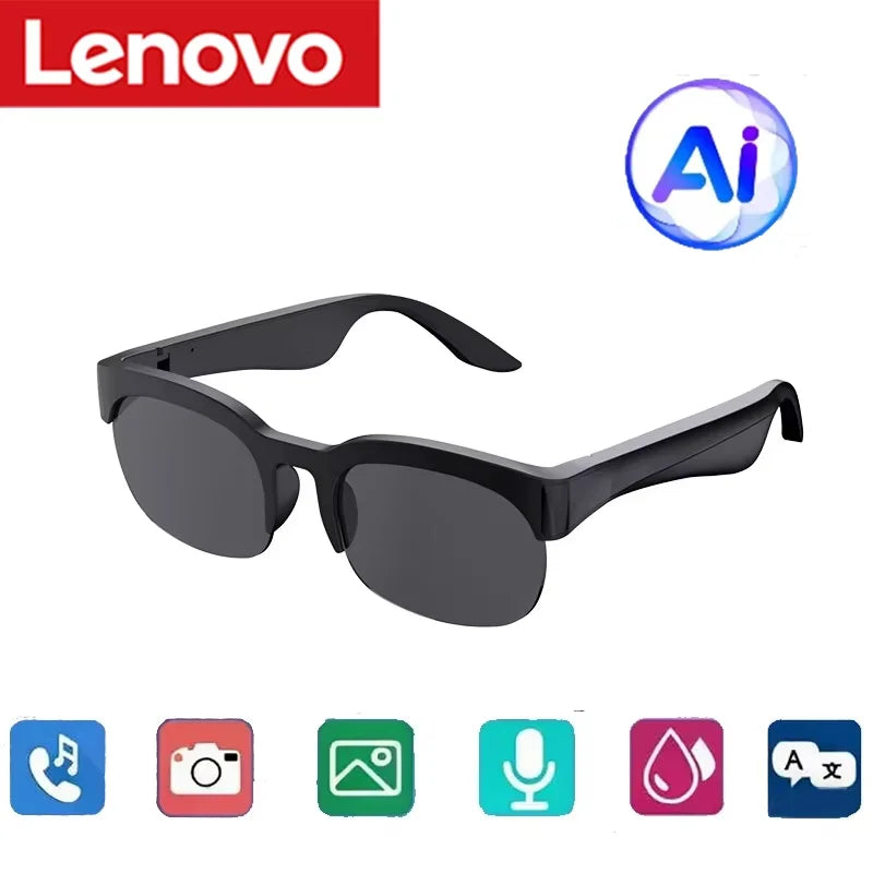 Lenovo 8K HD Smart AI Glasses Music Playback AI Translation Hands-Free Calling AI Chat Logging Smart Sunglasses for Men 2027 New