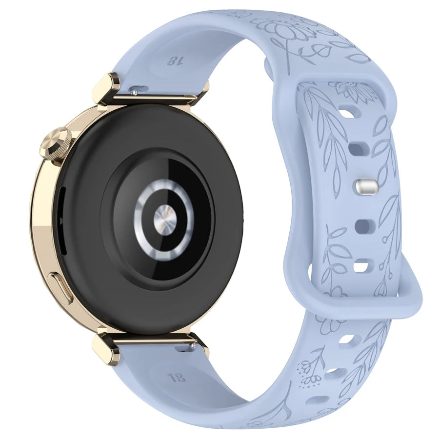 18 20 22mm Watch Strap for Garmin Forerunner 170 70 570 165 255 3D Flowers Silicone Band For Active 6 5/Venu 4 41/45mm Bracelet