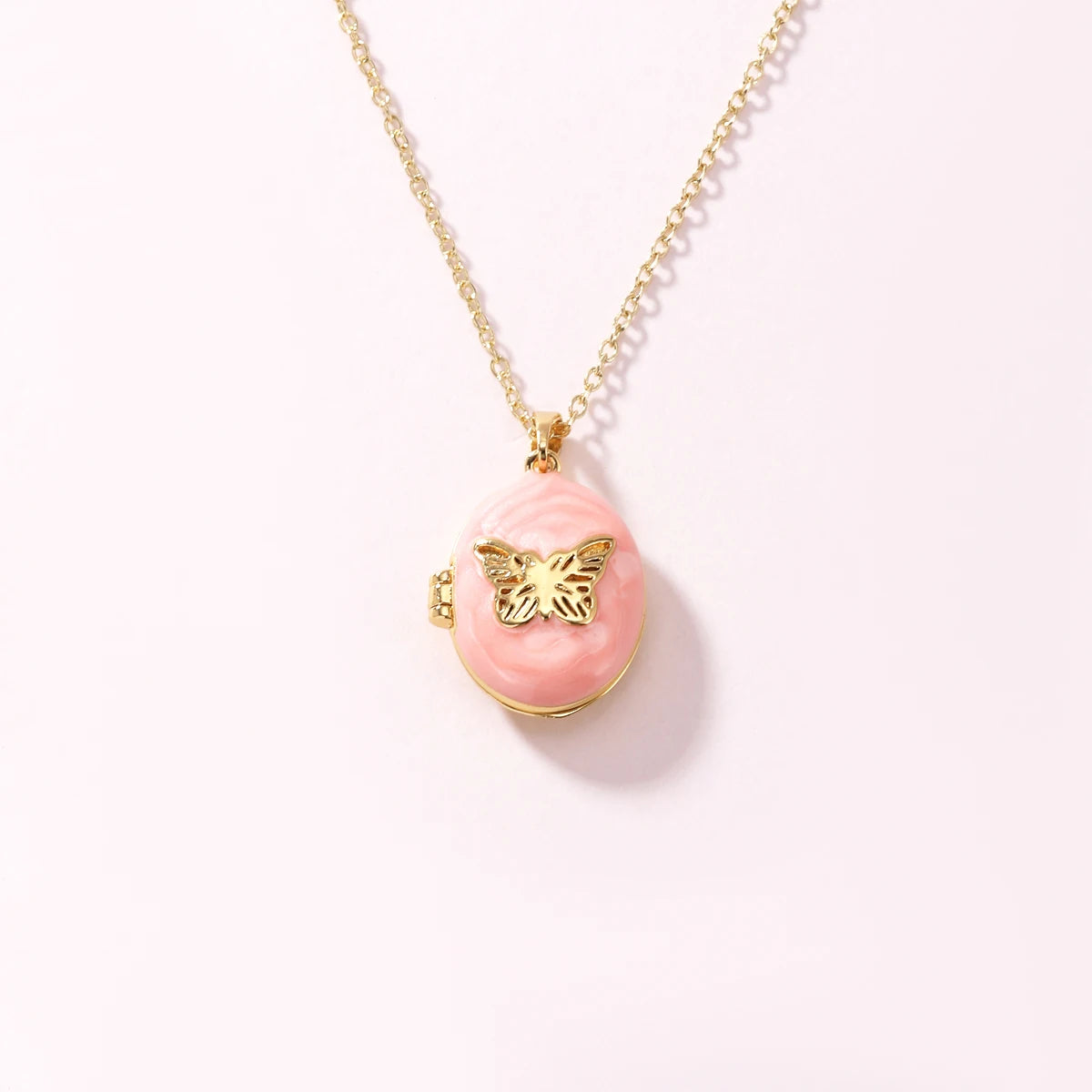 Vintage Enamel Heart Photo Locket Pendant Necklace for Women Minimalist Luxurious Non-Fading Stainless Steel Jewelry Accessory
