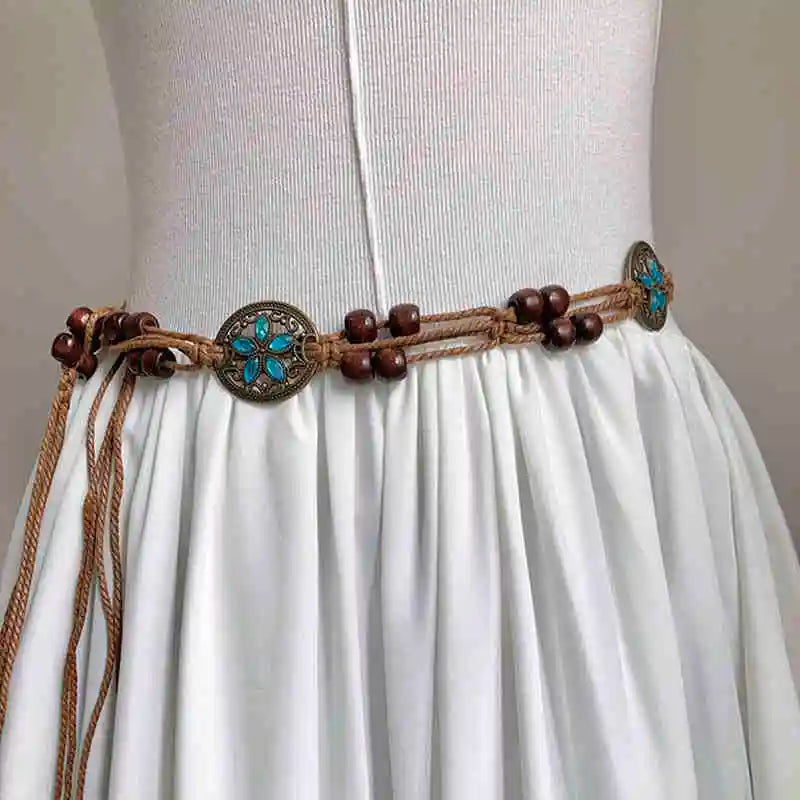Women's Retro-Ethnic Style Waist Belt Summer New High-End Decorative Versatile Exclusive Crafted Cord
