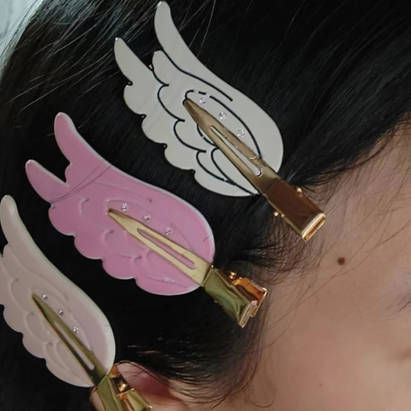 1/2pcs Cute Wings Hairpin Fun Hairpin Traceless Hairpin Dopamine Cosmetic Clip Side Broken Hair Bangs Clip Hair Accessories