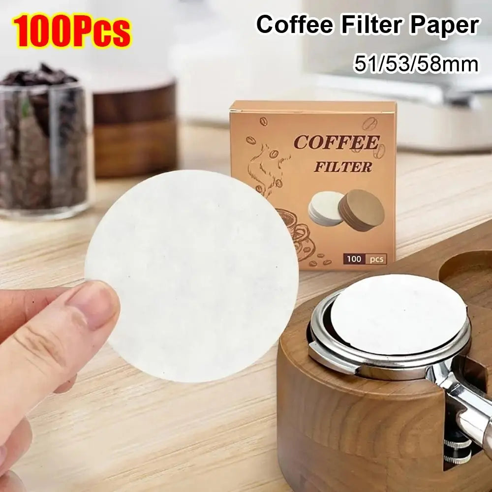 100Pcs 51/53/58mm Coffee Filter Paper Round Universal Water Filter Papers Disposable Espresso Portafilter Accessories