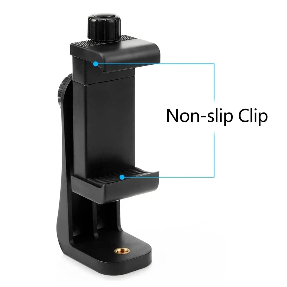 Tripod Mount Universal 360 Degree Mobile Phone Clip for 1/4" Screw Holes Cellphone Holder Desk Tripod Adapter For iPhone/Samsung