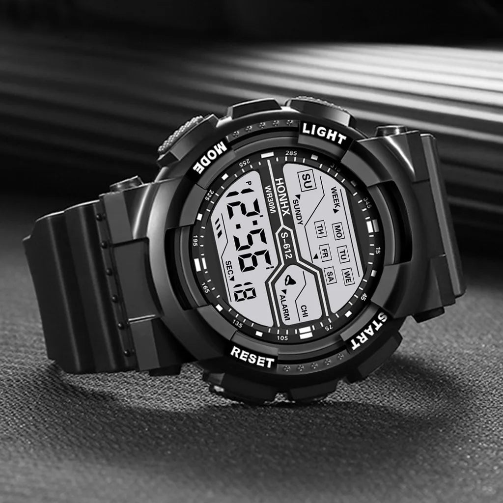 Outdoor Sport Men Watch Multifunction Large Screen LED Electronic Waterproof Luminous Military Digital Wristwatches Reloj Hombre
