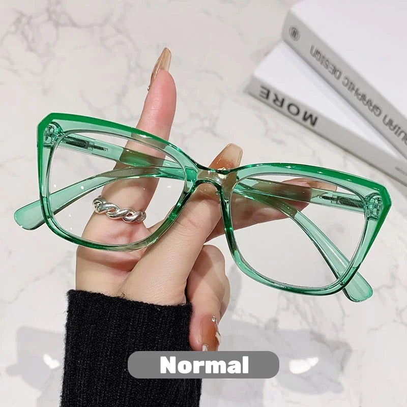 Transparent Frame Photochromic Multifocal Reading Glasses for Women Men Fashion Progressive Anti Blue Light Presbyopia Glasses