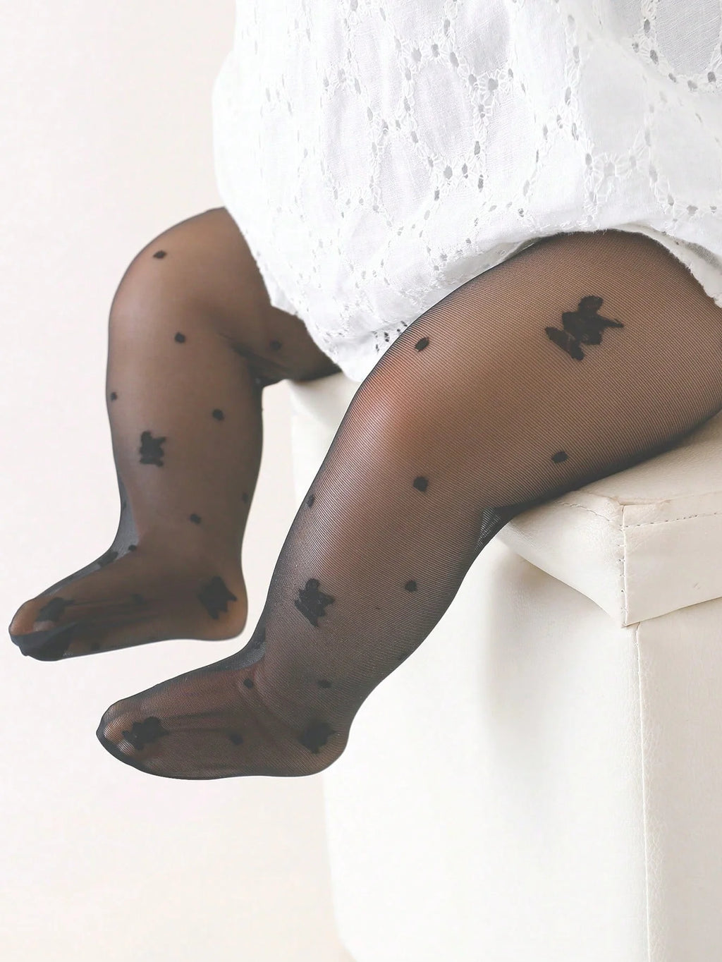 2 Pairs of Baby Girls Tight Pantyhoses,Soft Thin Love Heart Little Princess Dance Stockings for Baby Aged 0-36 Months Daily Wear