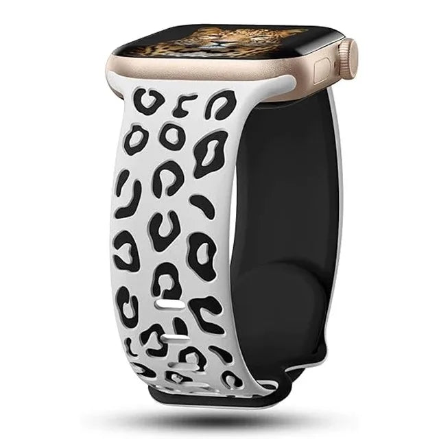 For Apple Watch Bands 40mm 44mm 42mm 45mm 41mm 49mm 46mm Engraved Silicone Bracelets Correa Series 8 9 SE ultra 2 3 10 11 Strap