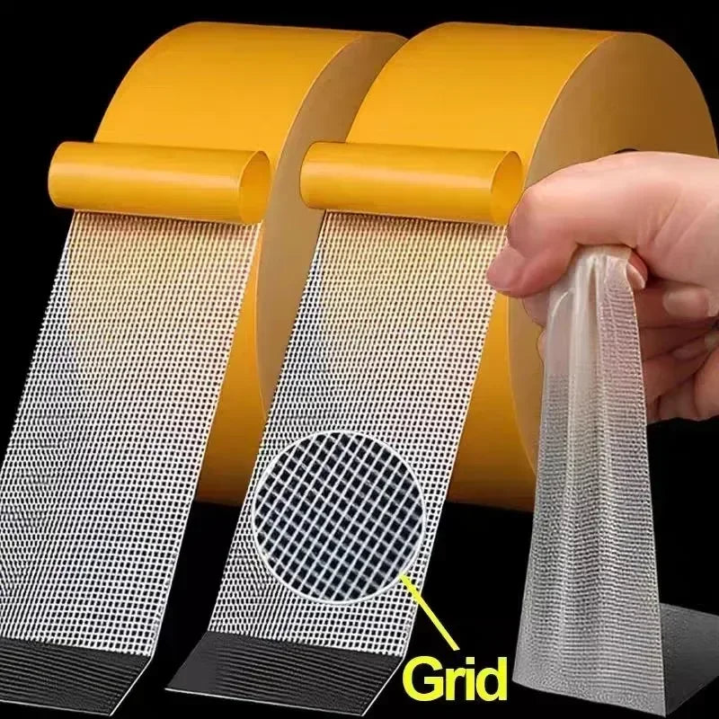 5/10/20m Strong Fixation Double Sided Tape Heavy Duty Translucent Mesh Waterproof Traceless Powerful Grid Carpet Adhesive Tape