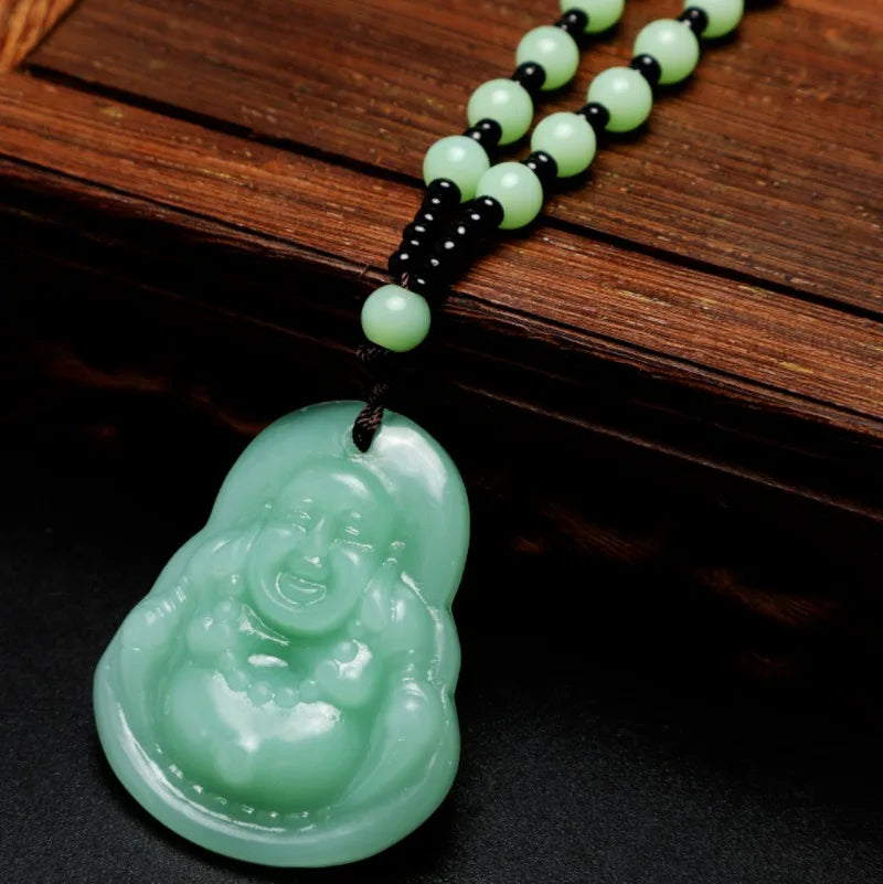 Fashion Natural Stone Amulet Pendant Necklace Classic Four Color Bead Chain Crystal Pendant Jewelry Gifts