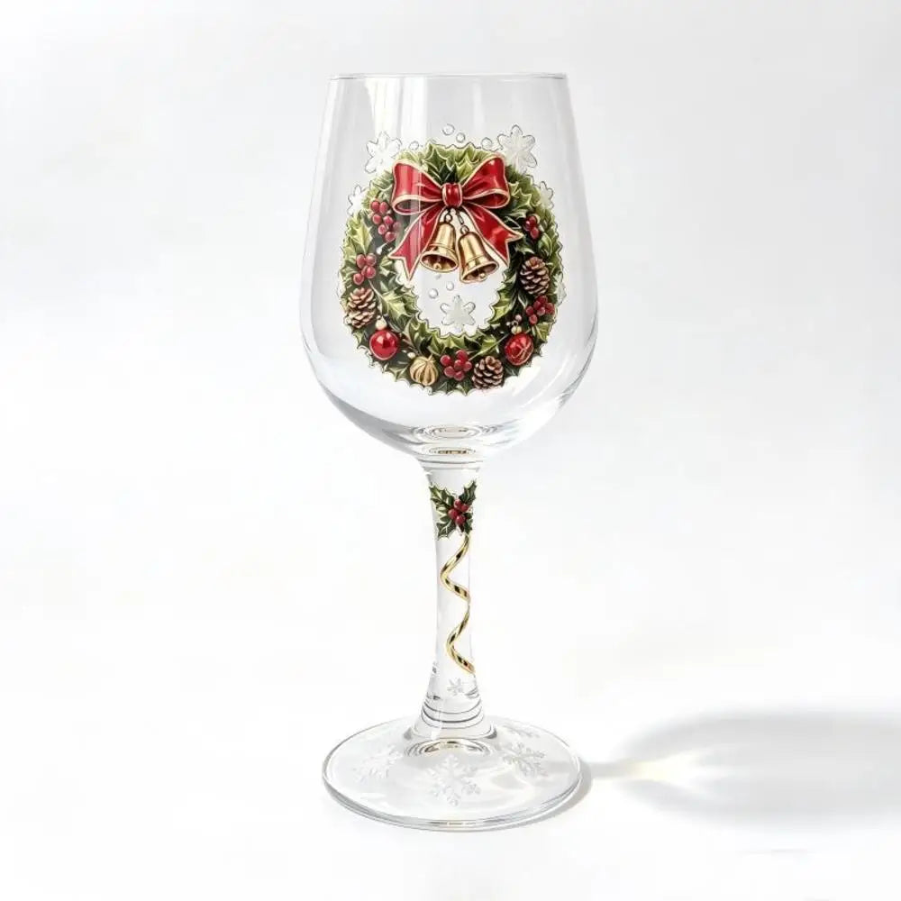 1/6pc Christmas Glass Art Cup Santa Snowman Reindeer Tree Drinking Glasses Christmas Wine Glasses Gift for Christmas Friends