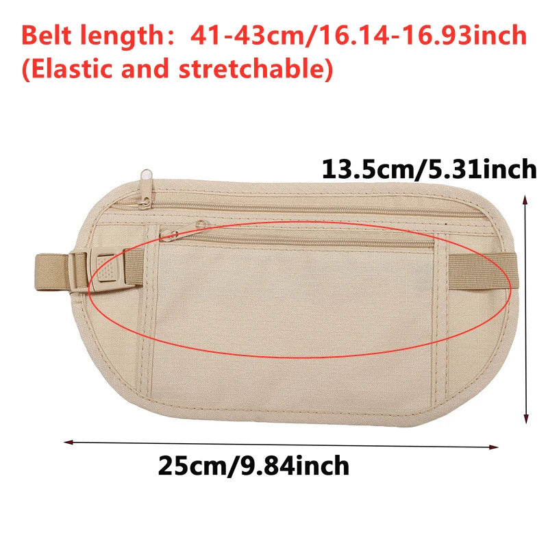 1pc Sport Running Wais Bag Invisible Travel Waist Packs Pouch For Passport Money Belt Bag Hidden Security Wallet Gift Pack