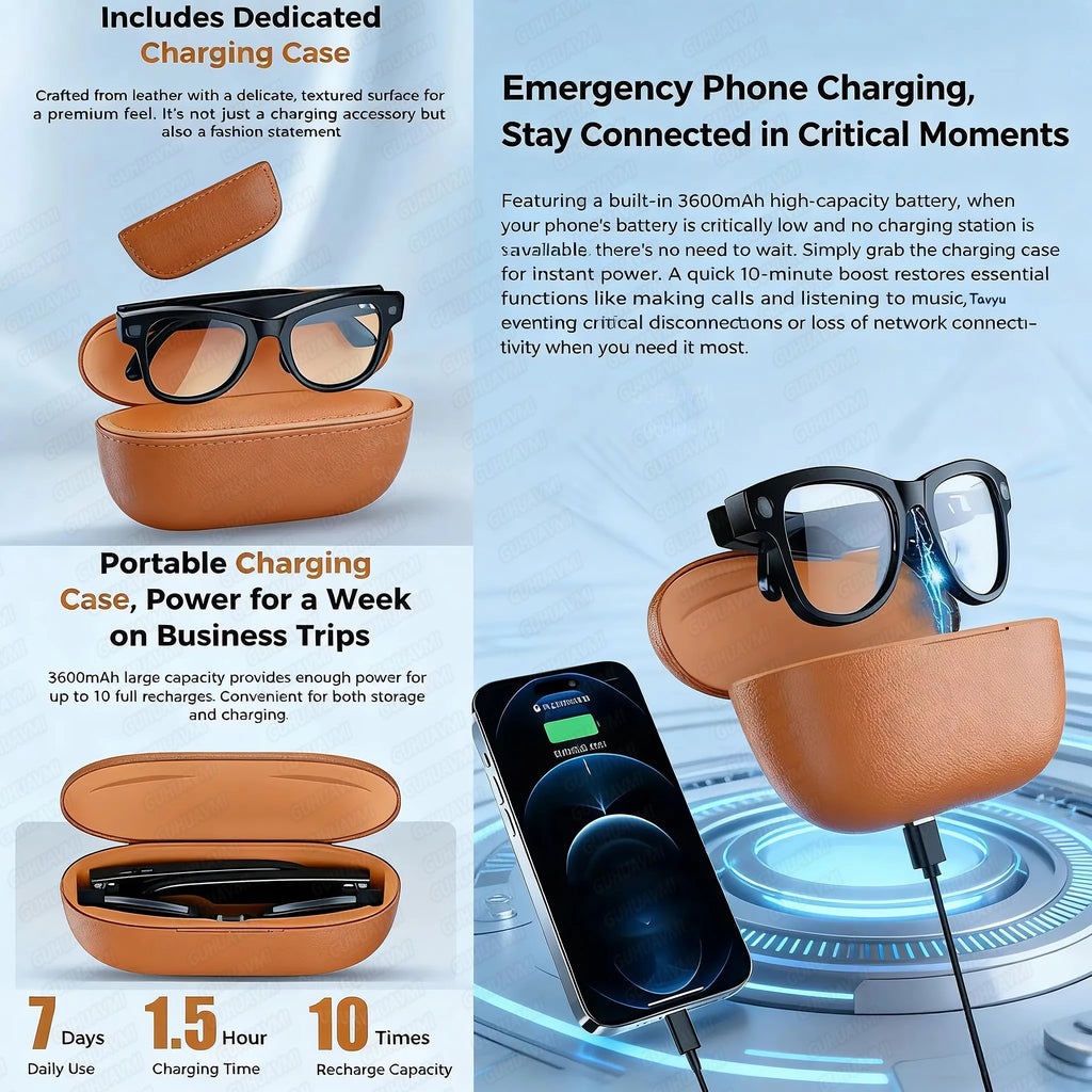 World Premiere 2026 Smart AI Glasses 4K HD 800W Pixel Camera Photos&Videos 3600mAh Battery 120+Translation 32GB Music Sunglasses