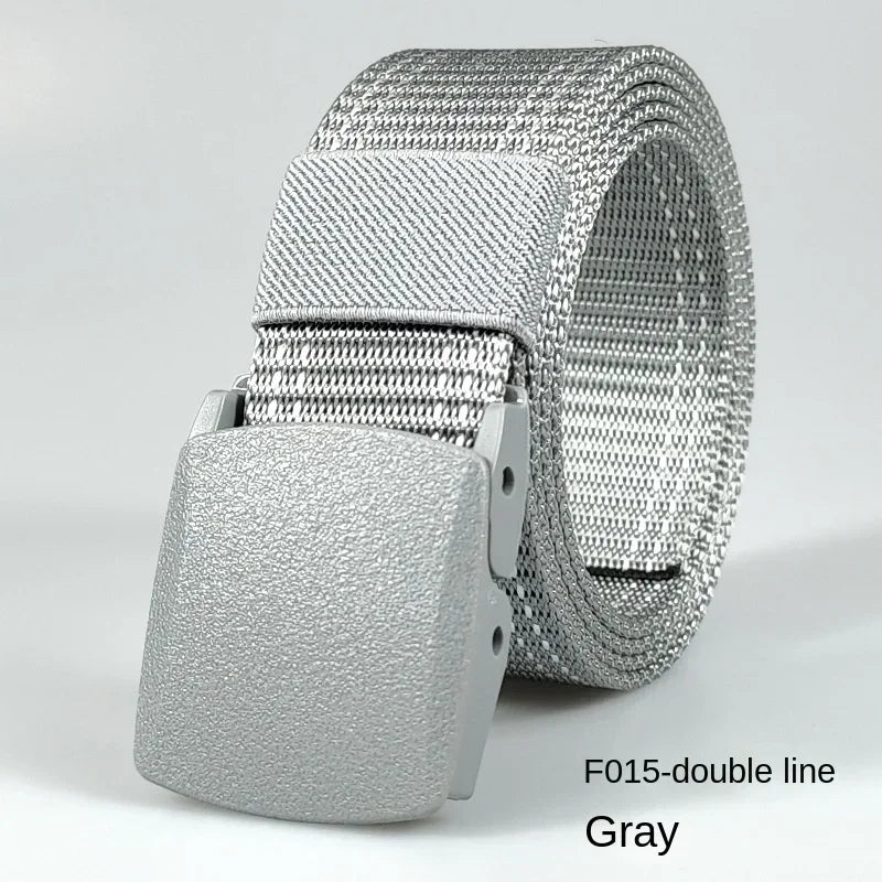 Automatic Buckle Nylon Women's Belts Canvas Outdoor Travel Premium Pants Sports Non-metallic Belts for Men White Black Blue Red
