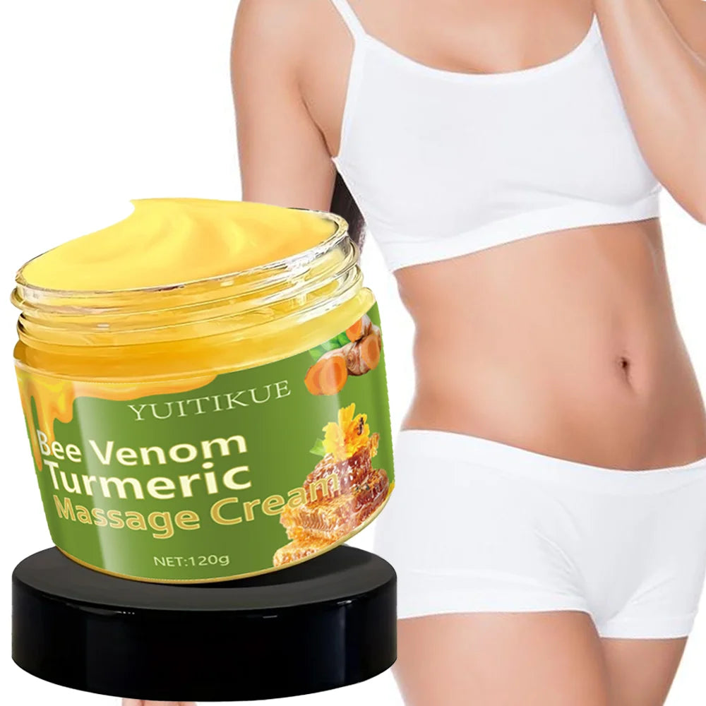 YUITIKUE 120g Bee Venom Turmeric Firming Cream - Tighten Lift Skin Quick Absorb Non-Greasy Moisturize