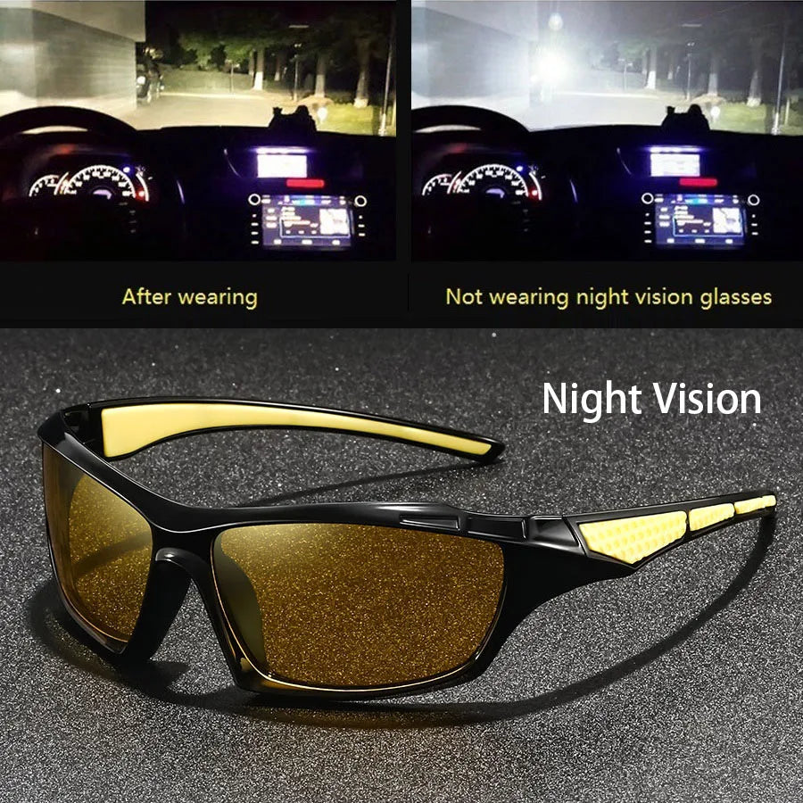 Fashion Vintage Square Frame Unisex Night Vision Glasses Reduce Visual Fatigue Lenses Anti-Glare Anti-Reflective Eyewear