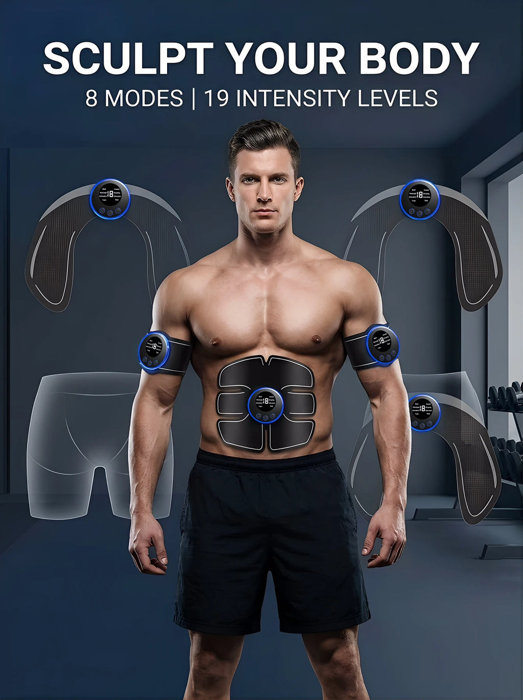 2026 EMS Abdominal Muscle Stimulator Fitness ABS Arm Training Patches Muscle Exercise Instrument USB Charging Home Men